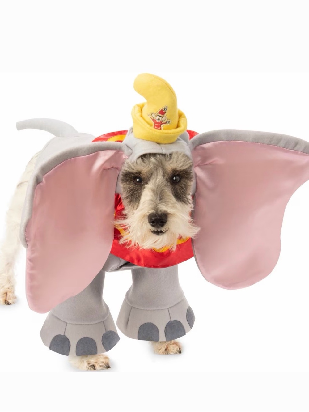 Disney Pink & Gray Dumbo Elephant Dog Costume with Yellow Circus Hat Dog size XL